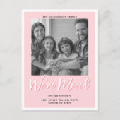 モダンPink Movingエレガント Announcement写真 ポストカード (正面)