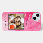 モダンPink Personalize Photo 最高の friends Case-Mate iPhoneケース (裏面 (横))