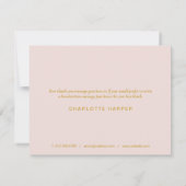 モダンPink Scriptビジネスサンキューカード サンキューカード (裏面)