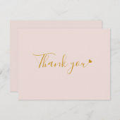 モダンPink Scriptビジネスサンキューカード サンキューカード (正面/裏面)