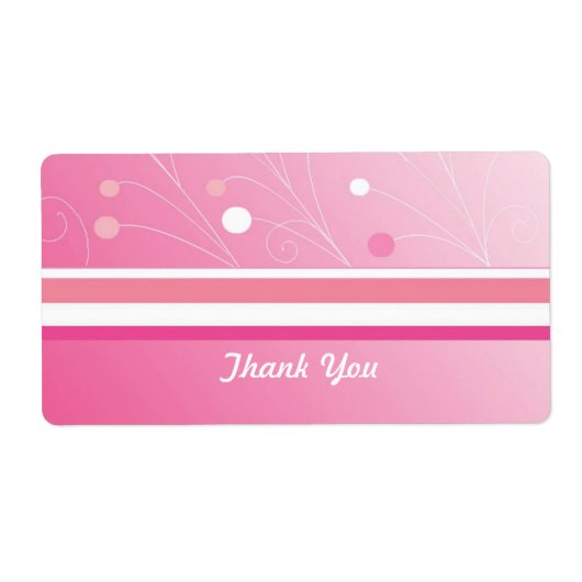 モダンPink Thank You Label ラベル (正面)