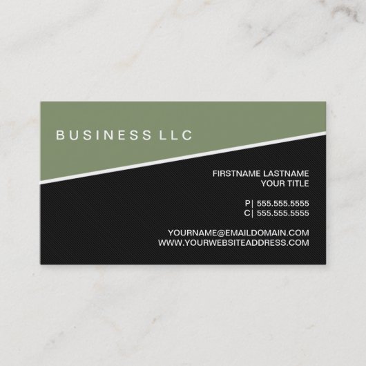 モダンPinstried Business Card Template(Moss) 名刺 (正面)