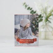 モダンPlayer Merry Christmas Photo Ribbon シーズンポストカード (スタンド正面)