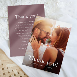 モダンPlum Photoの結婚サンキューカード サンキューカード