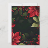 モダンPoinsettia Merry Christmas Photo シーズンカード (裏面)