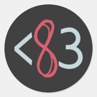 モダンPolyスタンプ（黒） - 20枚 ラウンドシール