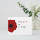 モダンPoppy Wedding RSVP/Response Cards (Red) 出欠カード (スタンド正面)