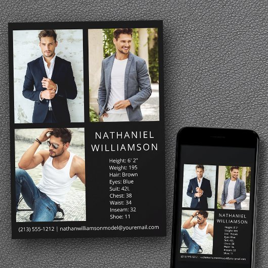 モダンPro ModelおよびActor 3フォトコンポジットカード 招待状