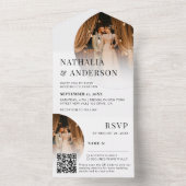 モダンQRエレガントコード2写真ユニーク結婚s オールインワン招待状 (内側)