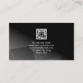 モダンQRコーカスタムドコンサルタントブラックシンプル 名刺 (裏面)