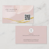 モダンQRコードとロゴ付きの抽象芸術名刺 名刺 (正面/裏面)