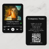 モダンQRコードアルバムカバーソングプレイリスト写真 名刺 (正面/裏面)