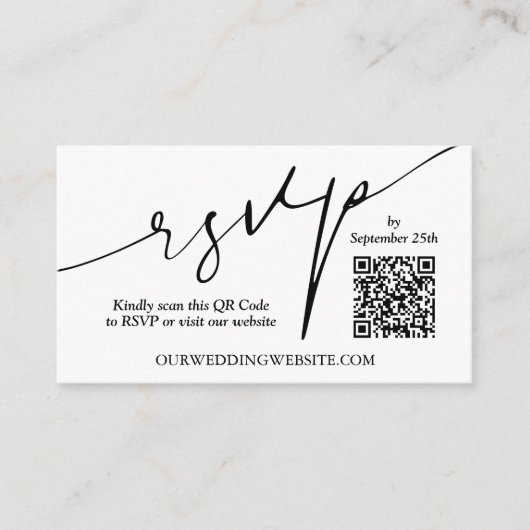 モダンQRコードウェディング エンクロージャーカード (正面)
