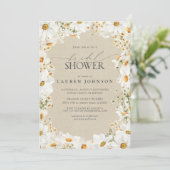 モダンQRコードエレガントデイジー素朴ブライダルシャワー 招待状 (スタンド正面)