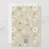 モダンQRコードエレガントデイジー素朴ブライダルシャワー 招待状 (裏面)