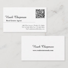 モダンQRコードエレガント実在不動産業者 名刺