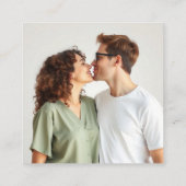 モダンQRコードカリグラフィー出欠確認写真結婚式 エンクロージャーカード (裏面)