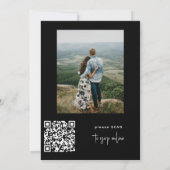 モダンQRコードスクリプト名2枚の写真の結婚式 招待状 (裏面)
