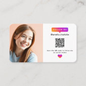 モダンQRコードソーシャルメディアネットワーキング写真 名刺 (正面)