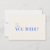 モダンQRコードブルーレトロフランスのお洒落結婚の 出欠カード (裏面)