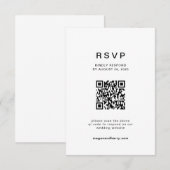 モダンQRコードミニマルウェディング 出欠カード (正面/裏面)