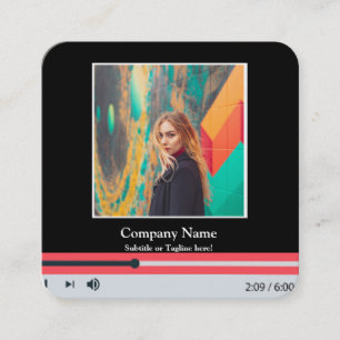 モダンQRコードミュージックプレーヤー曲のプレイリスト 写真 スクエア名刺