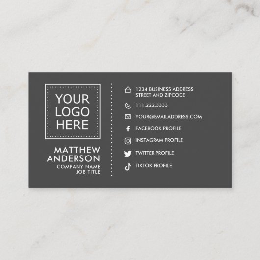 モダンQRコードロゴ 名刺 (正面)