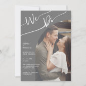 モダンQRコード付き写真結婚式招待状 招待状 (正面)