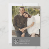 モダンQRコード付き写真結婚式招待状 招待状 (裏面)