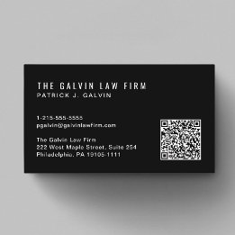 モダンQRコード会社の従業員 ブラック 名刺