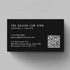 モダンQRコード会社の従業員 ブラック 名刺