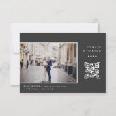 モダンQRコード入り花婿への手紙 写真入り サンキューカード (正面)