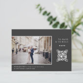 モダンQRコード入り花婿への手紙 写真入り サンキューカード (スタンド正面)