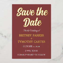 モダンQRコード写真ワインバーガンディスクリプトウェディング 箔招待状