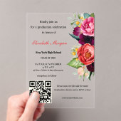 モダンQRコード卒業2025 アクリル招待状 (インサイチュ (ポータブル))