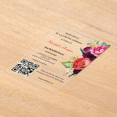 モダンQRコード卒業2025 アクリル招待状 (レイダウン)