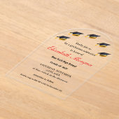 モダンQRコード卒業2025 アクリル招待状 (レイダウン)