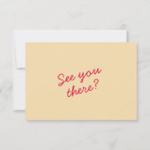 モダンQRコード明るいカラフルレトロファンキー結婚の 出欠カード (裏面)