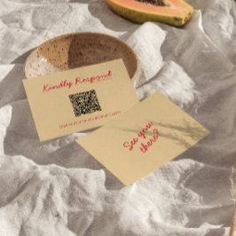 モダンQRコード明るいカラフルレトロファンキー結婚の 出欠カード