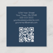 モダンQRコード植物緑 スクエア名刺 (裏面)