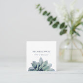 モダンQRコード植物緑 スクエア名刺 (スタンド正面)