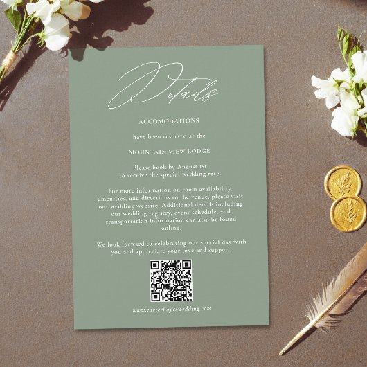 モダンQRコード結婚式詳細情報 シャジーン+ホワイト エンクロージャーカード