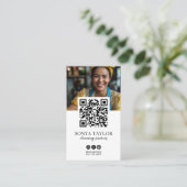 モダンQRコード インスタ風フォトコラージュ ハウスクリーニング  名刺 (スタンド正面)