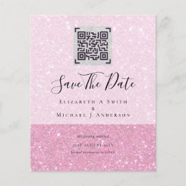 モダンQRコード スキャン ウェディング セーブ・ザ・デート インビテーション チラシ