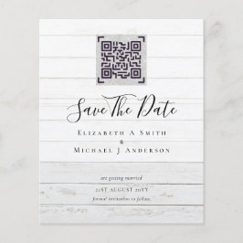 モダンQRコード スキャン ウェディング セーブ・ザ・デート インビテーション チラシ