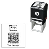 モダンQrコード&ビジネスロゴ、メッセージ セルフインキングスタンプ (インサイチュ)