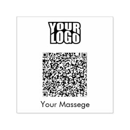 モダンQrコード&ビジネスロゴ、メッセージ セルフインキングスタンプ
