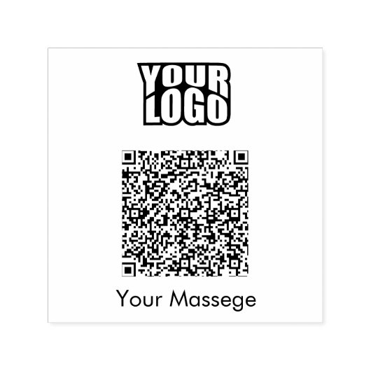 モダンQrコード&ビジネスロゴ、メッセージ セルフインキングスタンプ (デザイン)