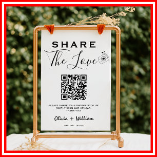 モダンQRコード Share The Love ウェディングサイン ポスター