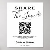 モダンQRコード Share The Love ウェディングサイン ポスター (正面)